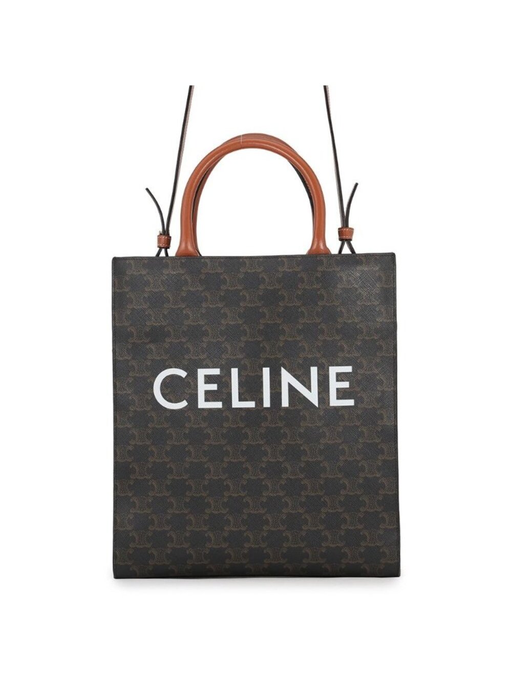 Celine Triomphe Small Vertical Cabas Leather 2-Way Shoulder Bag